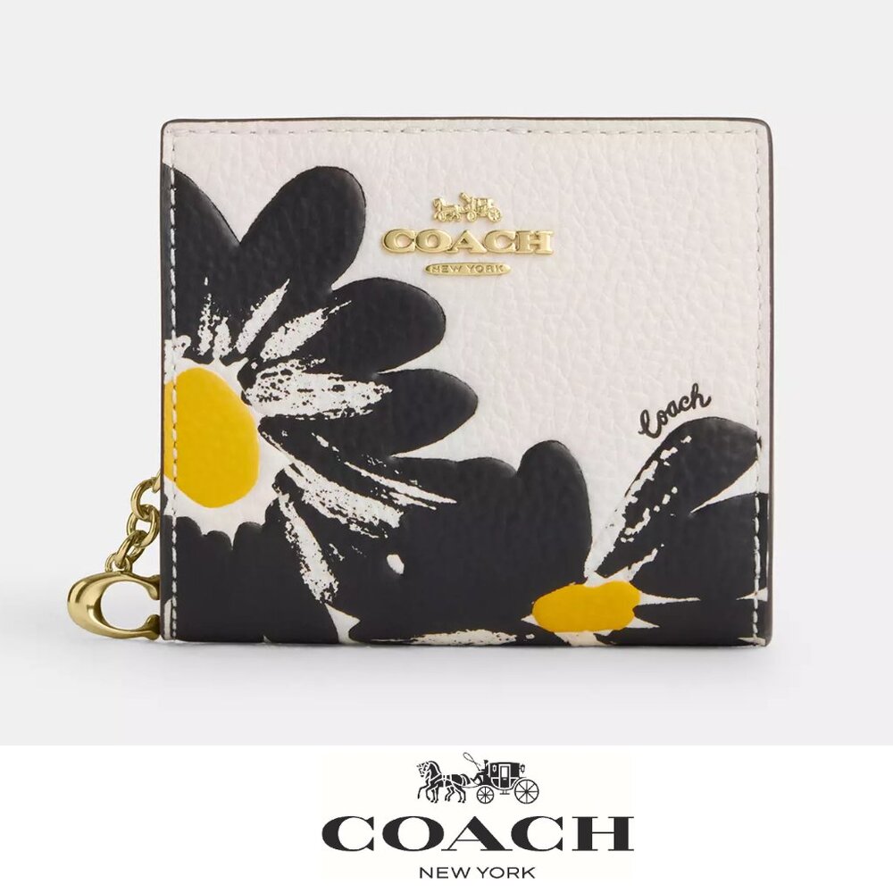 🌸 Coach Snap Wallet With Floral Print